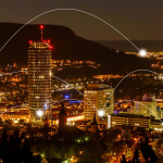 Jena bei Nacht mit Blickrichtung Süden