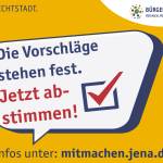 Sprechblase erinnert an Abstimmung zum Bürgerbudget