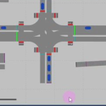 Simulation eines Kreuzungsbereiches aus dem Jenaer Straßennetz