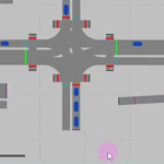 Simulation eines Kreuzungsbereiches aus dem Jenaer Straßennetz.