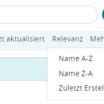 Auszug zur Sortierung der Datensätze auf der Startseite der WISSENsAllmende Jena