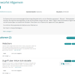 Auszug der Ansicht aus dem Katalog Daten und Modelle des Datenwürfel Allgemein der WAJ