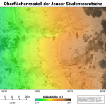 Mittels Bildflugauswertung erzeugtes Oberflächenmodell der Jenaer Studentenrutsche