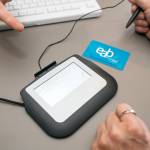 Elektronische Unterschrift für die Mitgliedskarte der Ernst-Abbe-Bücherei.