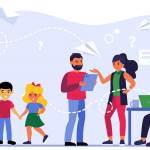 Digitale Bildung von Kindern und Erwachsenen.