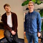 Christoph Voigt und Felix Blumenstein lächeln in die Kamera.