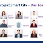 Das Bild zeigt Fotos von den Teammitgliedern von Smart City.