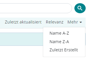 Auszug zur Sortierung der Datensätze auf der Startseite der WISSENsAllmende Jena