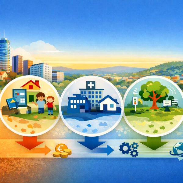 Grafik zeigt Jena mit drei Handlungsfeldern.