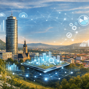 Jena mit Vebrindungslinien